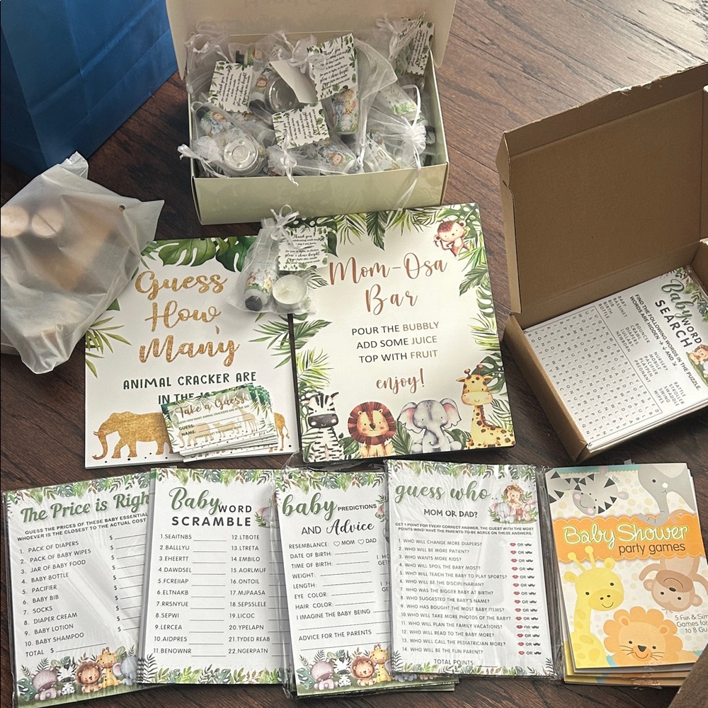 Safari Adventure Baby Shower Game Set
